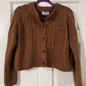 Old Navy Chestnut Brown Cable Cardigan